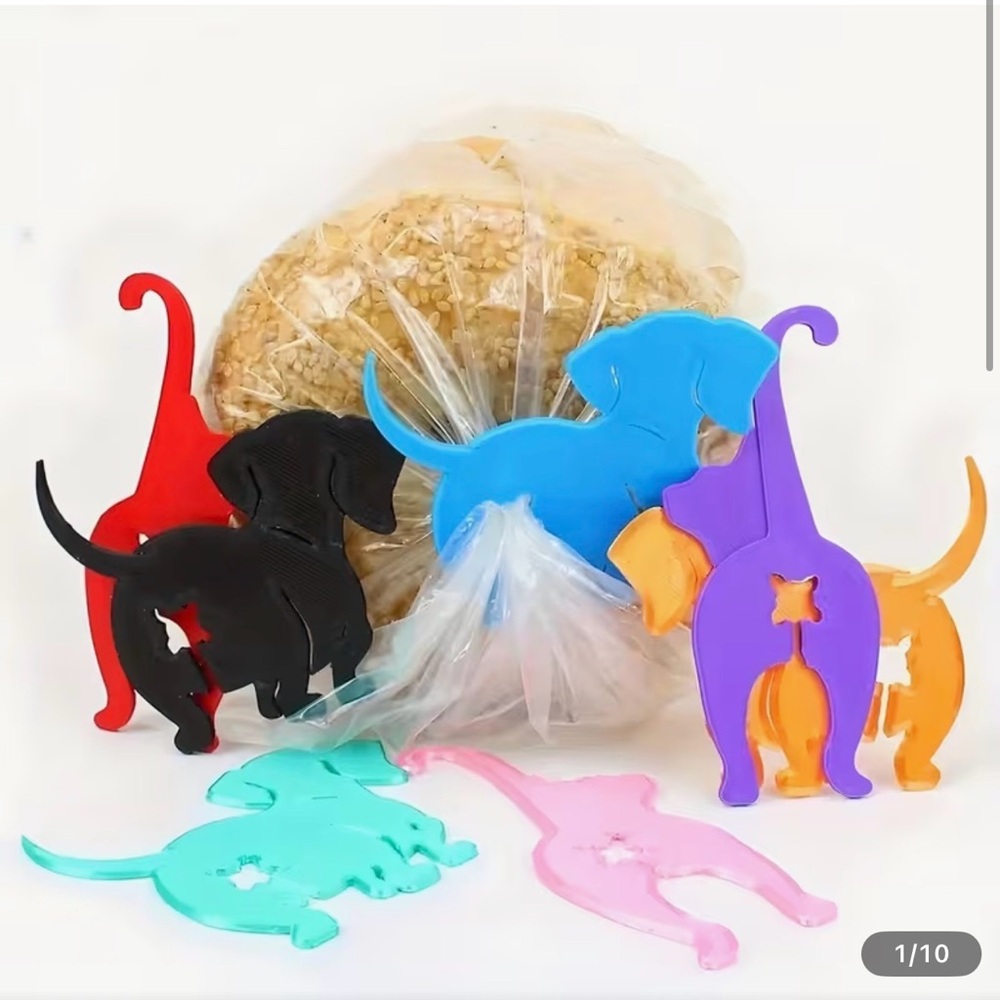 Dog-Shaped Bag Clips Set - Multicolor